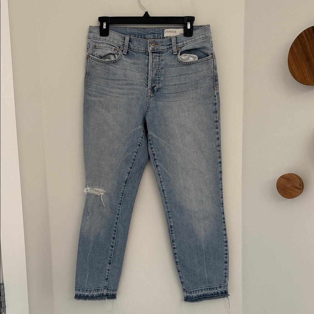 Revolve Pistola Light Blue Cropped Jeans size 29